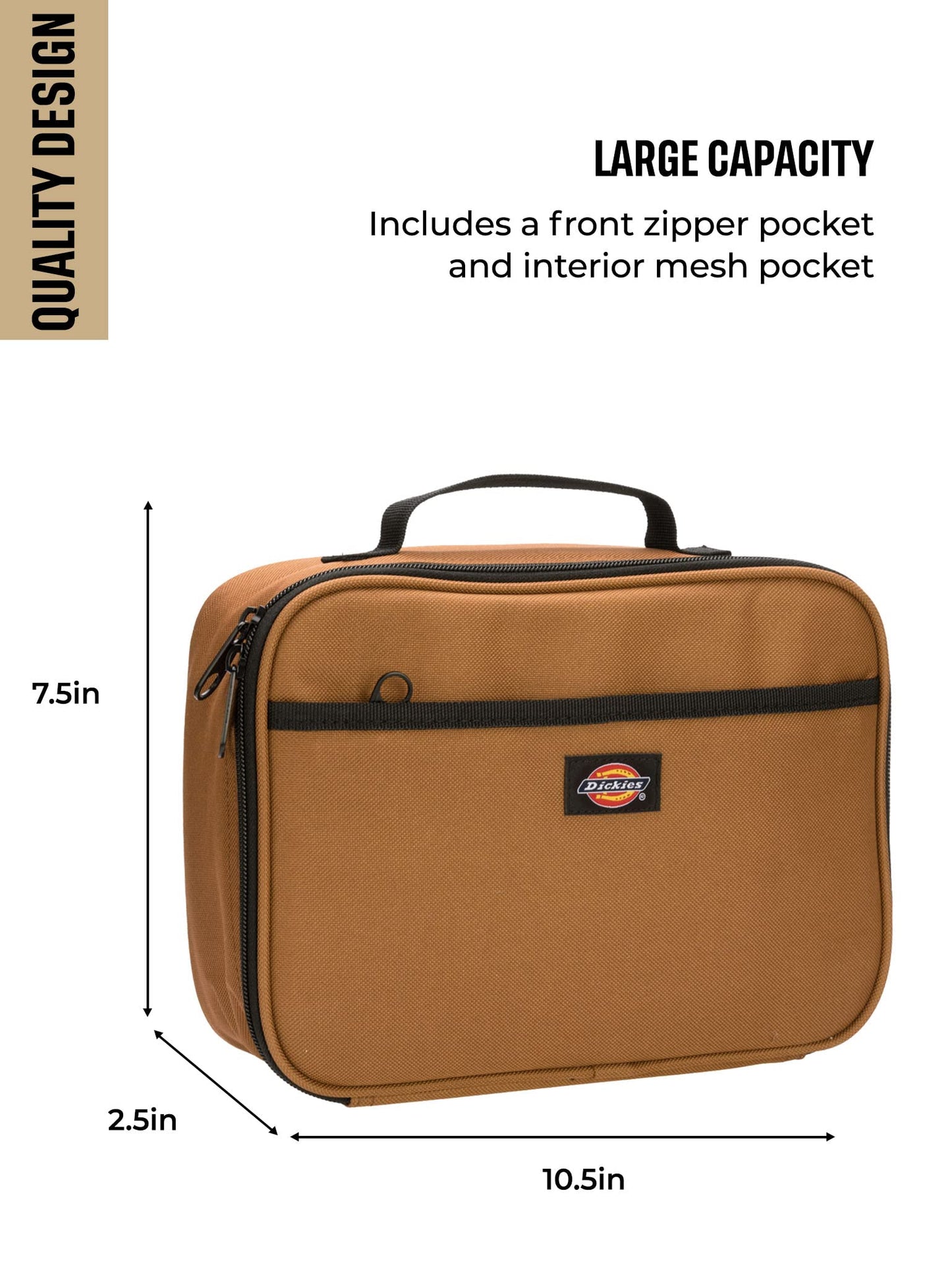 Dickies Kids Insulated Lunch Bag for School, Thermal Reusable Lunch Box for Kids, Boys, Girls - 8 Years Old and Up (Brown Duck)