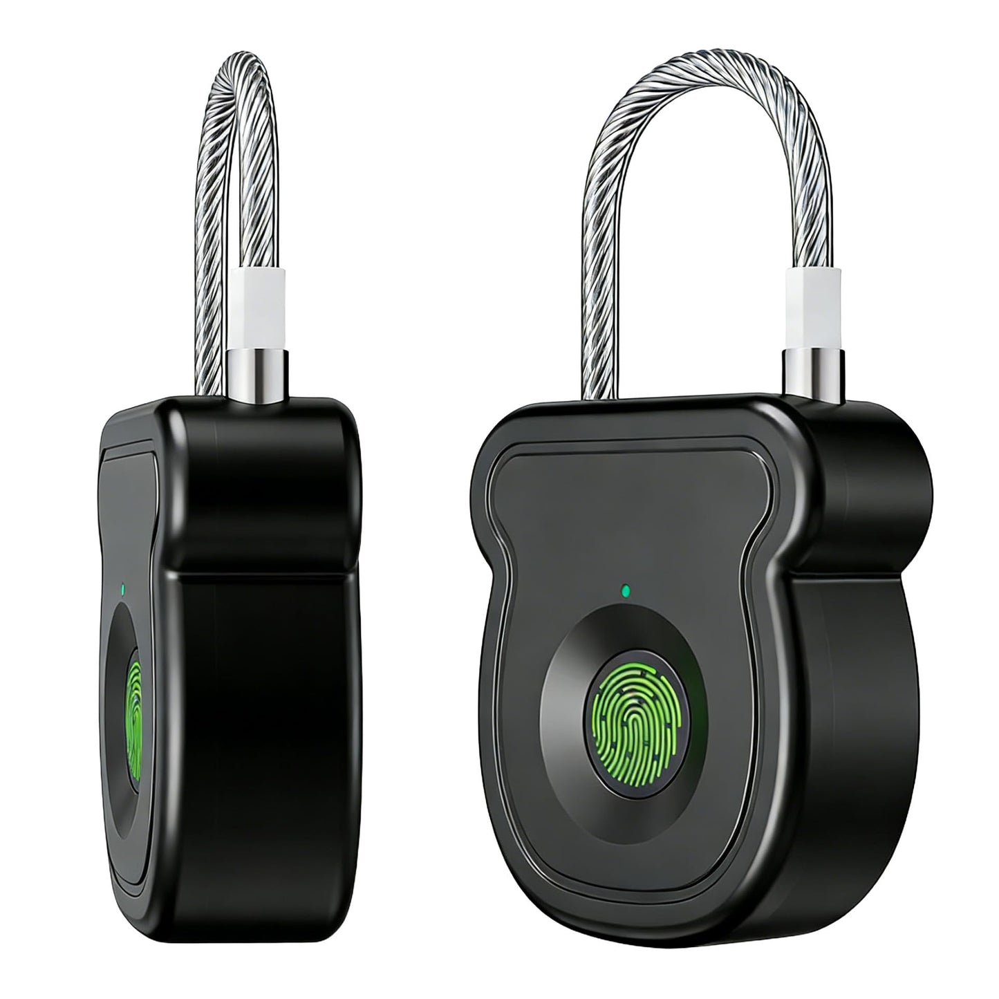 Fingerprint Padlock, Locker Lock with Keyless, Portable Biometric Padlock Combination Locks for Gym Gate Storage, Smart Lock for Locker USB Rechargeable (20 Fingerprint Black B)