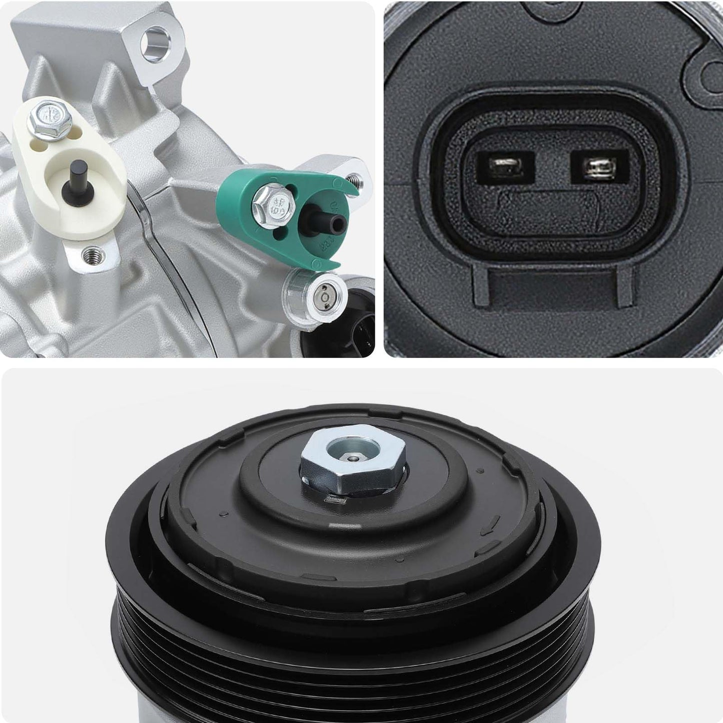 AISIN AFTERMARKET ACCT-00821 Air Conditioner AC Compressor - Compatible with Toyota Corolla 2014-2022 1.8L, Corolla iM 2017-2018 1.8L - with 6-Pulley Groove, with Clutch