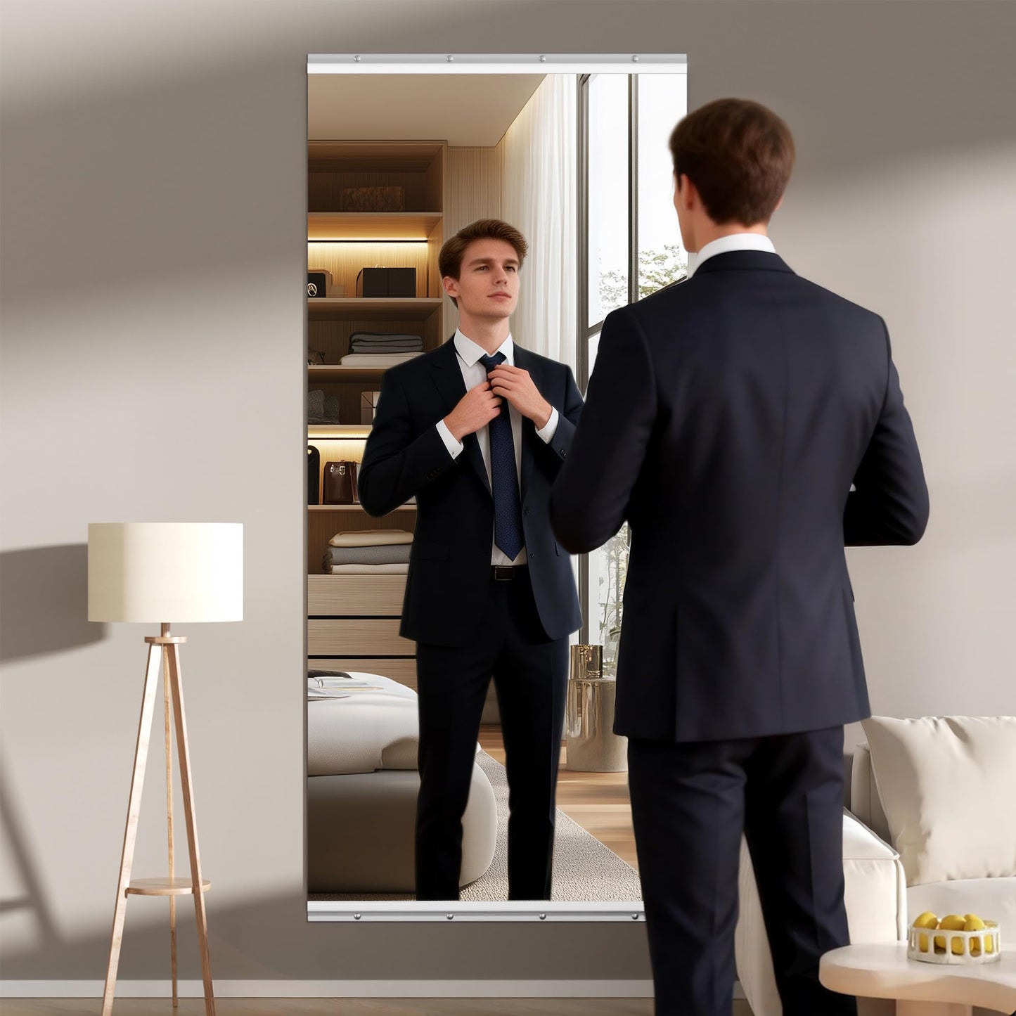 WINNICE 79"x36" Home Gym Mirror with 4MM Tempered Glass - Large Full Body Wall Mirror for Workout & Yoga, Frameless, Shatterproof - Easy Wall Mount Installation Kit Included