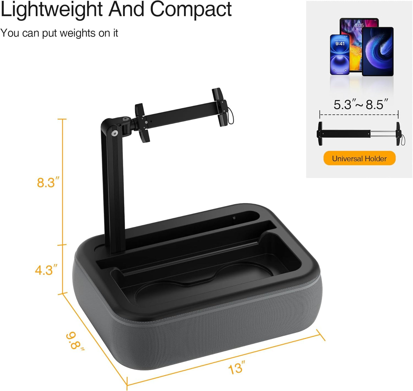 V-Hold 4.7-11 Tablet Pillow Stand, Kindle Pillow Stand with Snack Bowl, Tablet Holder for Lap in Bed for iPad & Cell