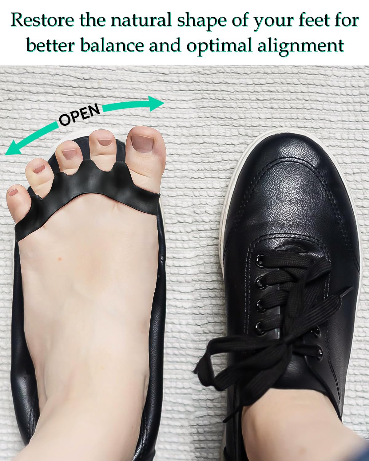 DLMDLM 4PCS Silicone Toe Separators to Correct Toes Alignment for Women and Men, Toe Spacers Straightener for Bunion Relief, Hammertoes and Overlapping Toes (Large)