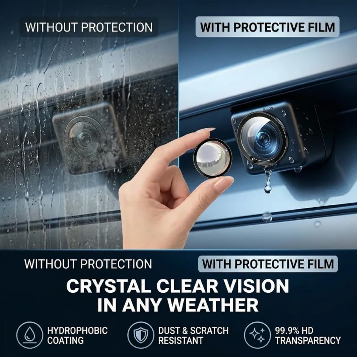 Generic 2-Pack Car Backup Camera Lens Protector, Ultra Clear Protective Film for Rear View Camera, Waterproof Anti-Fog