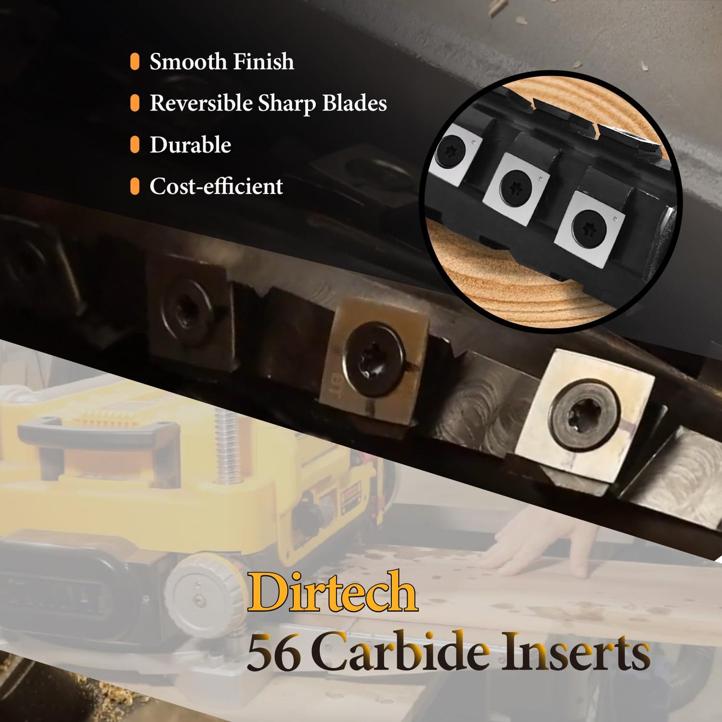 Spiral Cutterhead for DeWalt Planer DW735 DW735X Thickness Planer 13 Inch Spiral Cutter Head with Reversible Carbide Inserts Woodworking Helical Cutter Head