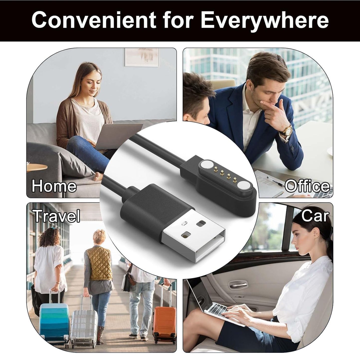 Xininyia 4 [2FT/2PACK] Compatible with PLAUD Note AI Vioce Recorder Charger, Pin Magnetic USB Charger Charging Cable