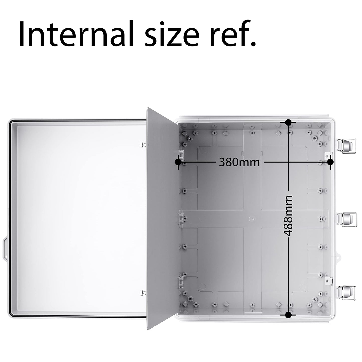 Gratury Junction Box, IP67 Waterproof Plastic Enclosure for Electrical Project, Hinged Grey Cover, Includes Mounting Plate and Wall Bracket (Grey Cover with Inner Door, 20"×16.1"×7.9")