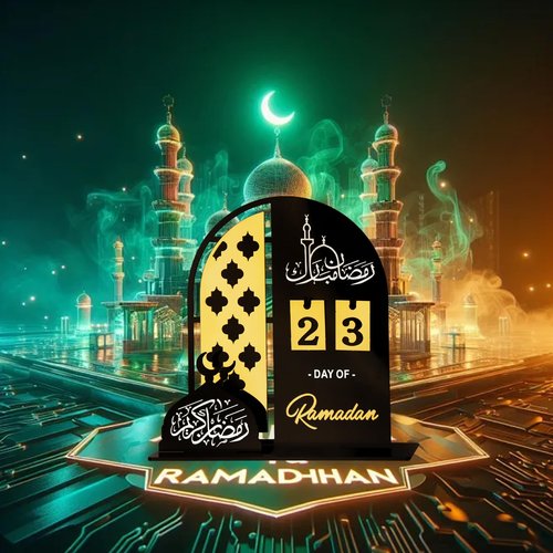 hhdatc Acrylic Countdown Advent Calendar 31 Days Til Eid' Lantern Design, Eid Mubarak Ornament for Ramadan Kareem Tabletop Decorations(black)