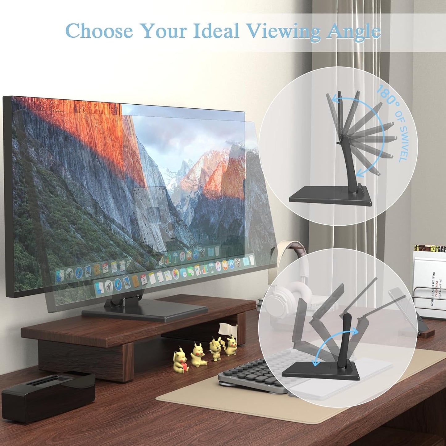 babibobibibi 75x75mm/100x100mm Babibobibi Foldable VESA Stand - LCD/PC Monitor Mount, Black, Lay Flat, Single Monitor