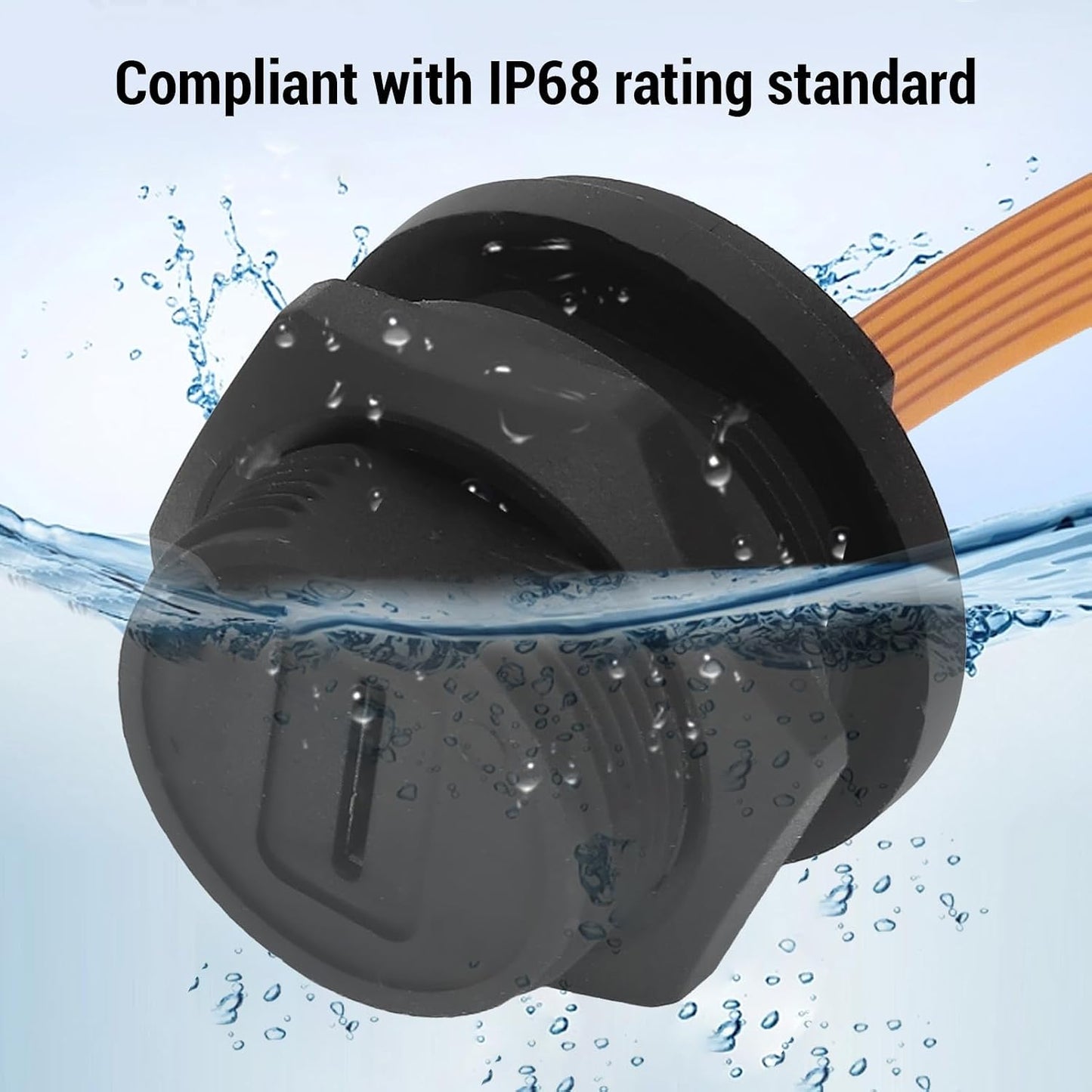 20cm PA66 IP68 SIM Card Extension Cable - Panel Mount SIM Card Slot Female to Male, Flexible Brass Extender, Waterproof