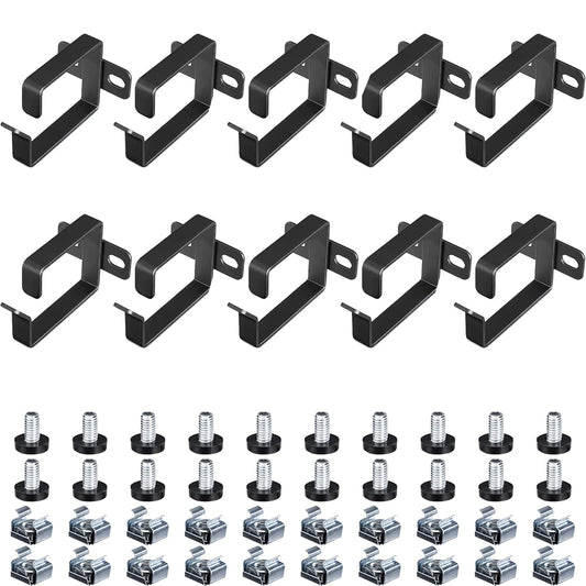 (10 Set kwmobile Server Rack Cable Management D-Ring Hooks Pieces) - Bracket Organizer Hook Mount for Network Patch