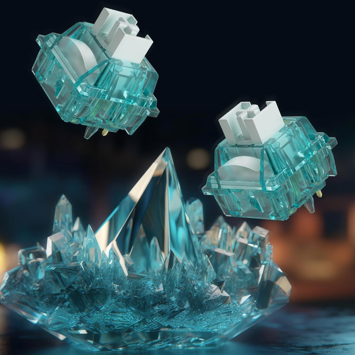 Akko 5-Pin 50gf (45pcs) Creamy Cyan Clicky Switch with LED Diffuser for Backlit Mechanical Keyboard - Pre-Lubed
