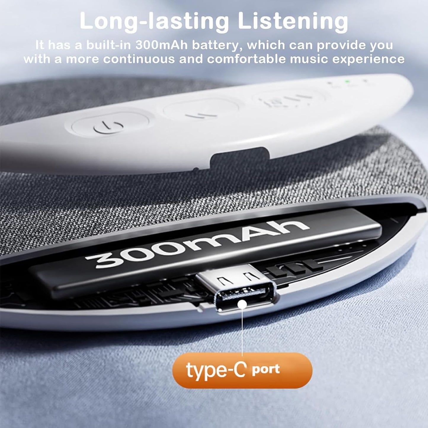 Generic 1.2cm 48H Pillow Speaker for Sleeping - Ultra-Thin Invisible Under Pillow Speaker Bluetooth for Side Sleepers