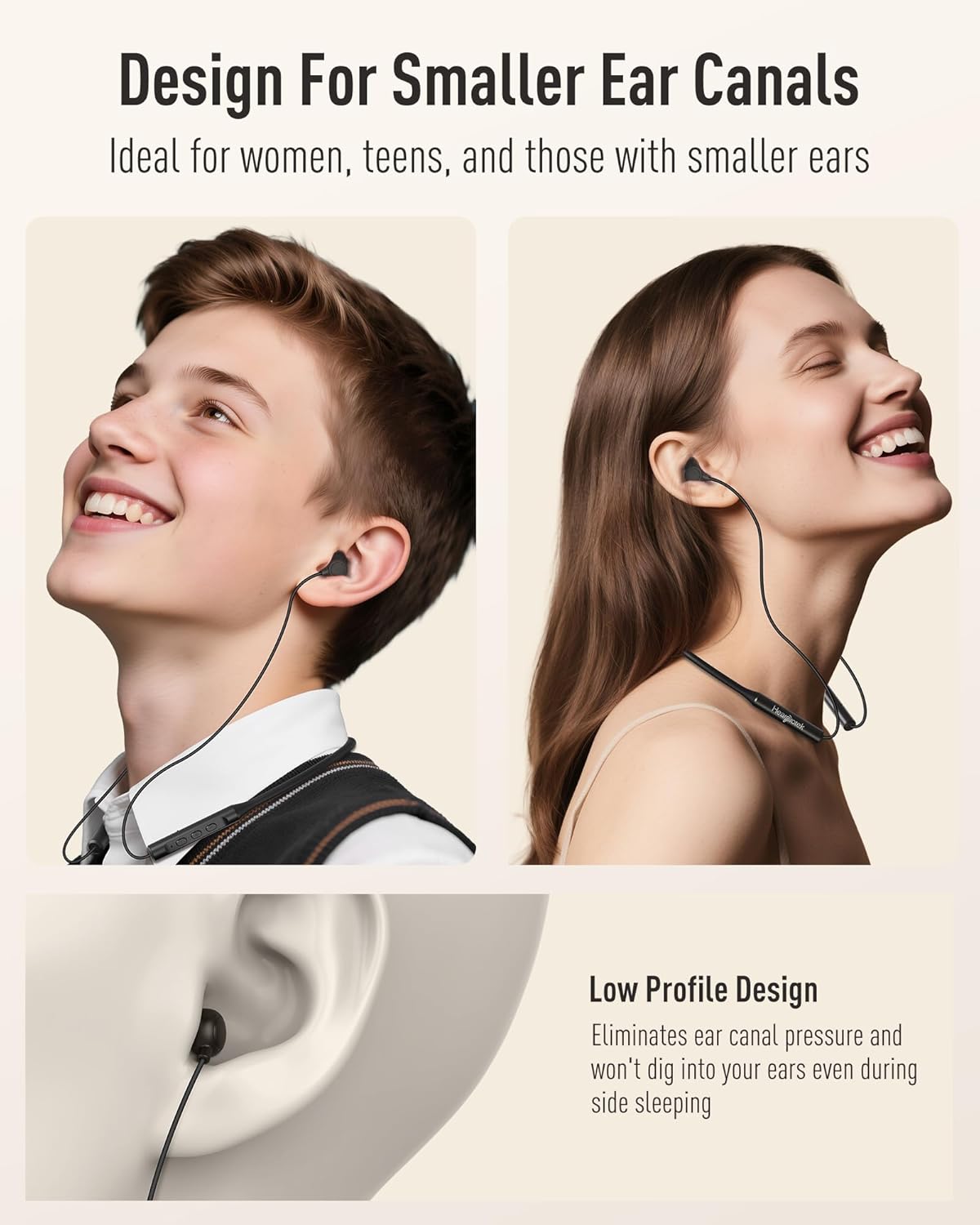 5.4 Hearprotek Wireless Lightweight Sleeping Headphones, Neckband Bluetooth Wireless Sleep in-Ear Earbuds, Ultra Soft