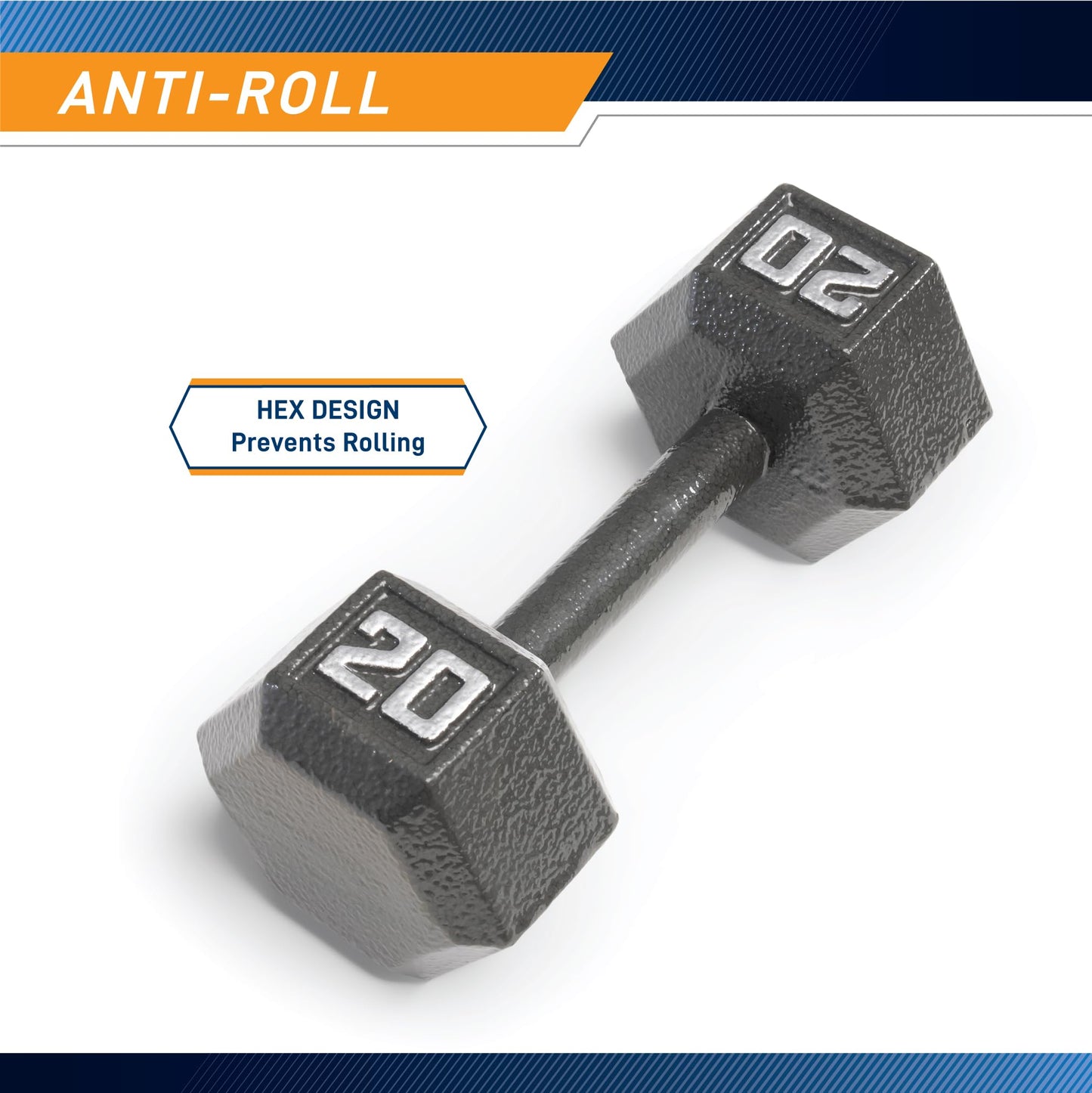 Marcy 20lb Cast Iron Hex Dumbbell, Single, IV-2020