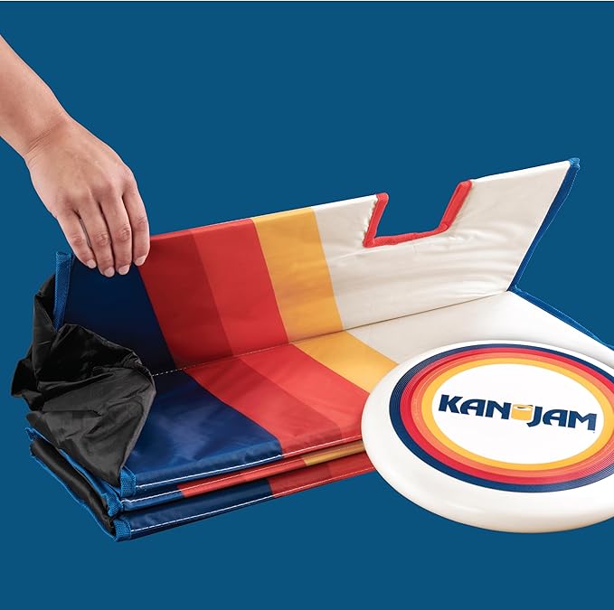 Kan Jam Pack 'n Go Travel - Foldable Outdoor Disc Toss Game for The Back Yard, Beach, Park, Tailgates, and More, Sunrise Edition
