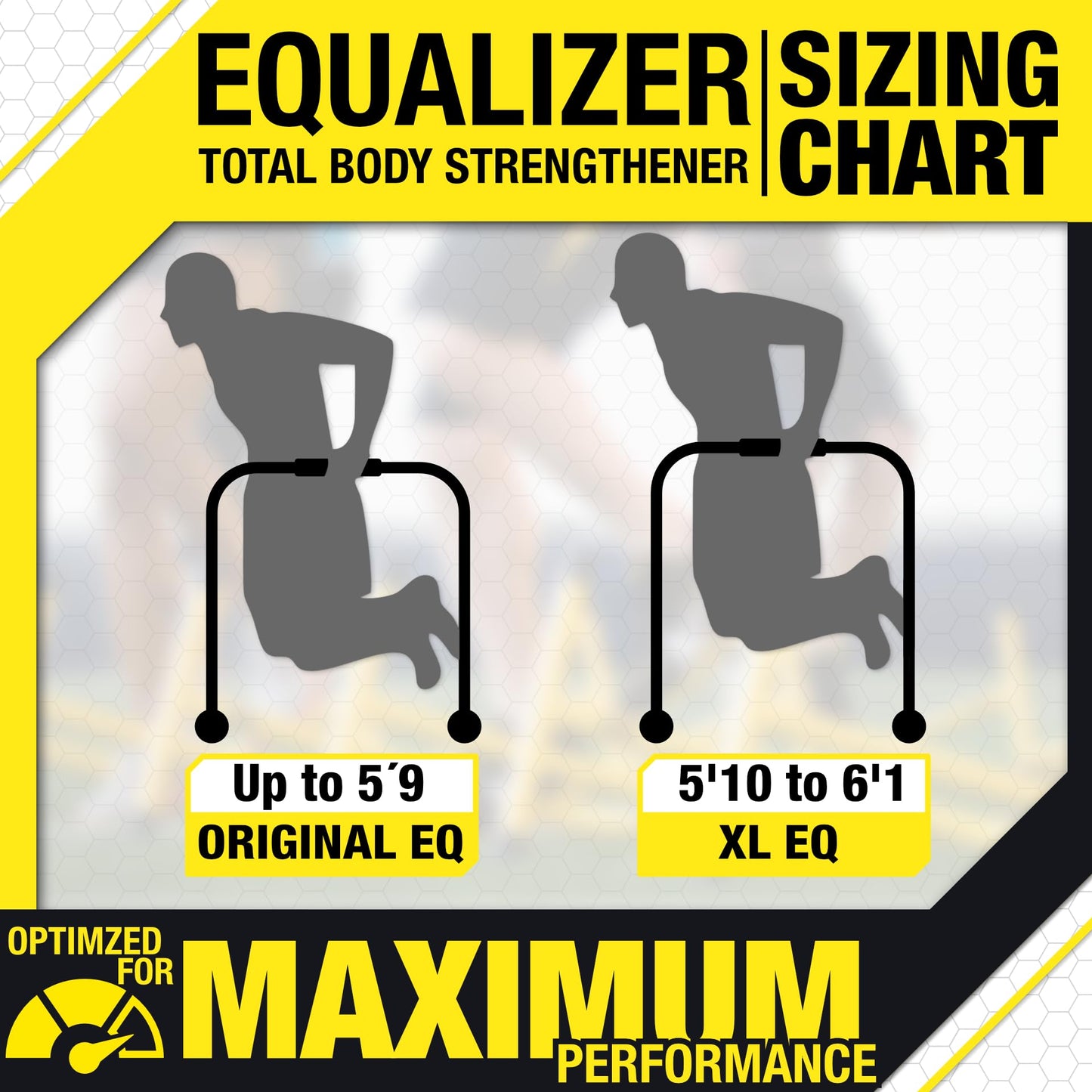 Lebert Fitness Dip Bar Stand - Original EQualizer Total Body Strengthener Pull Up Bar Home Gym Exercise Equipment Dipping Station - Hip Resistance Band, Workout Guide and Online Group - Yellow