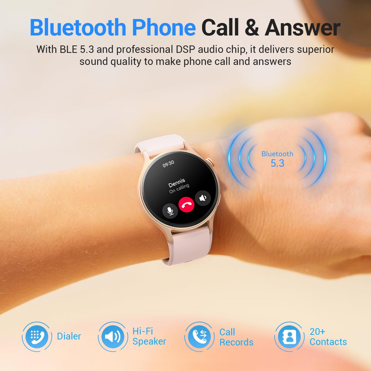 Fitpolo Smart Watch for Women,1.3" AMOLED Touchscreen Fitness Tracker, Make/Answer Calls, Heart Rate SpO2 Monitor, 3ATM Waterproof, Sleep & Activity Tracking Smartwatch for Android Phones iPhone