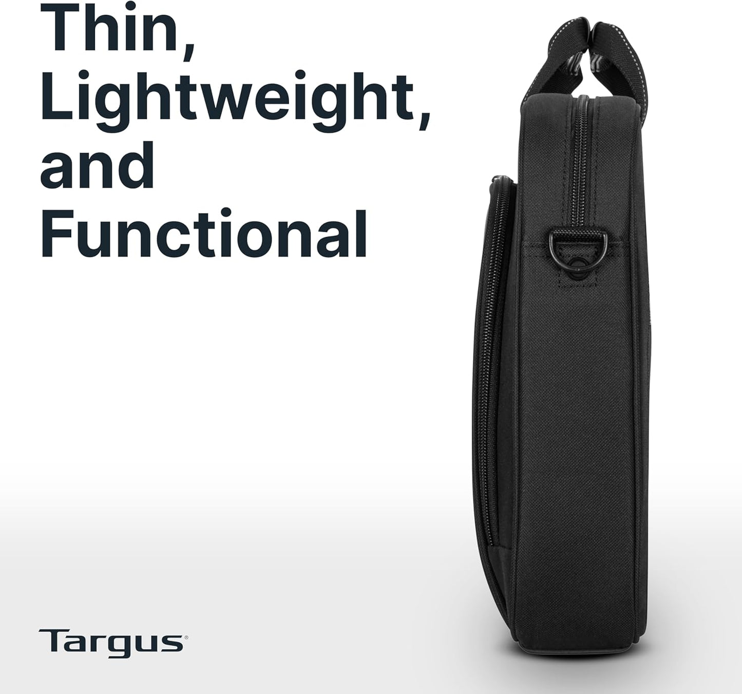 Targus Ergonomic Slim Briefcase - Spacious Laptop Messenger Bag with Foam Padding