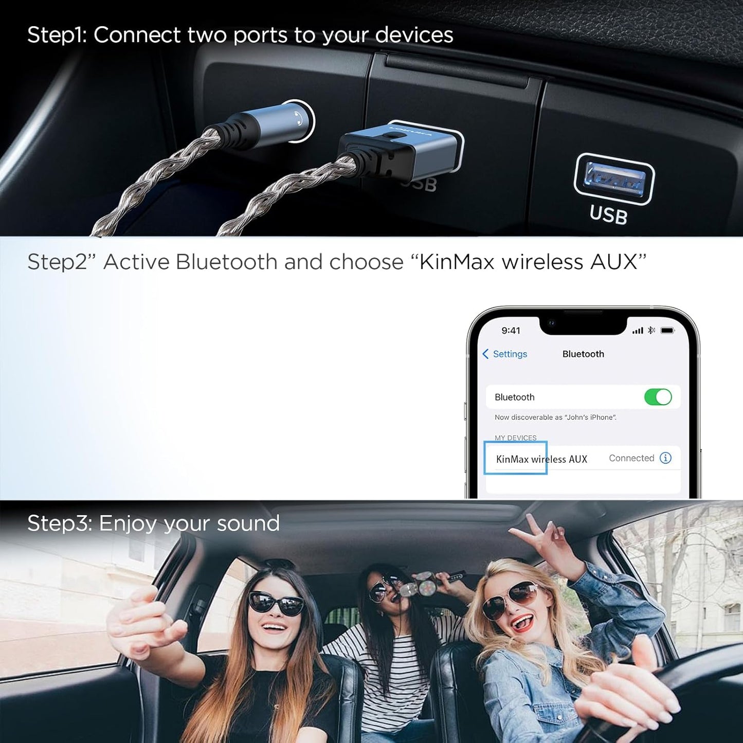LOKUKA 5.3 3.5mm 8-Strand Bluetooth to Aux Adapter for Car or Speaker, Bluetooth Receiver with Single Crystal Copper