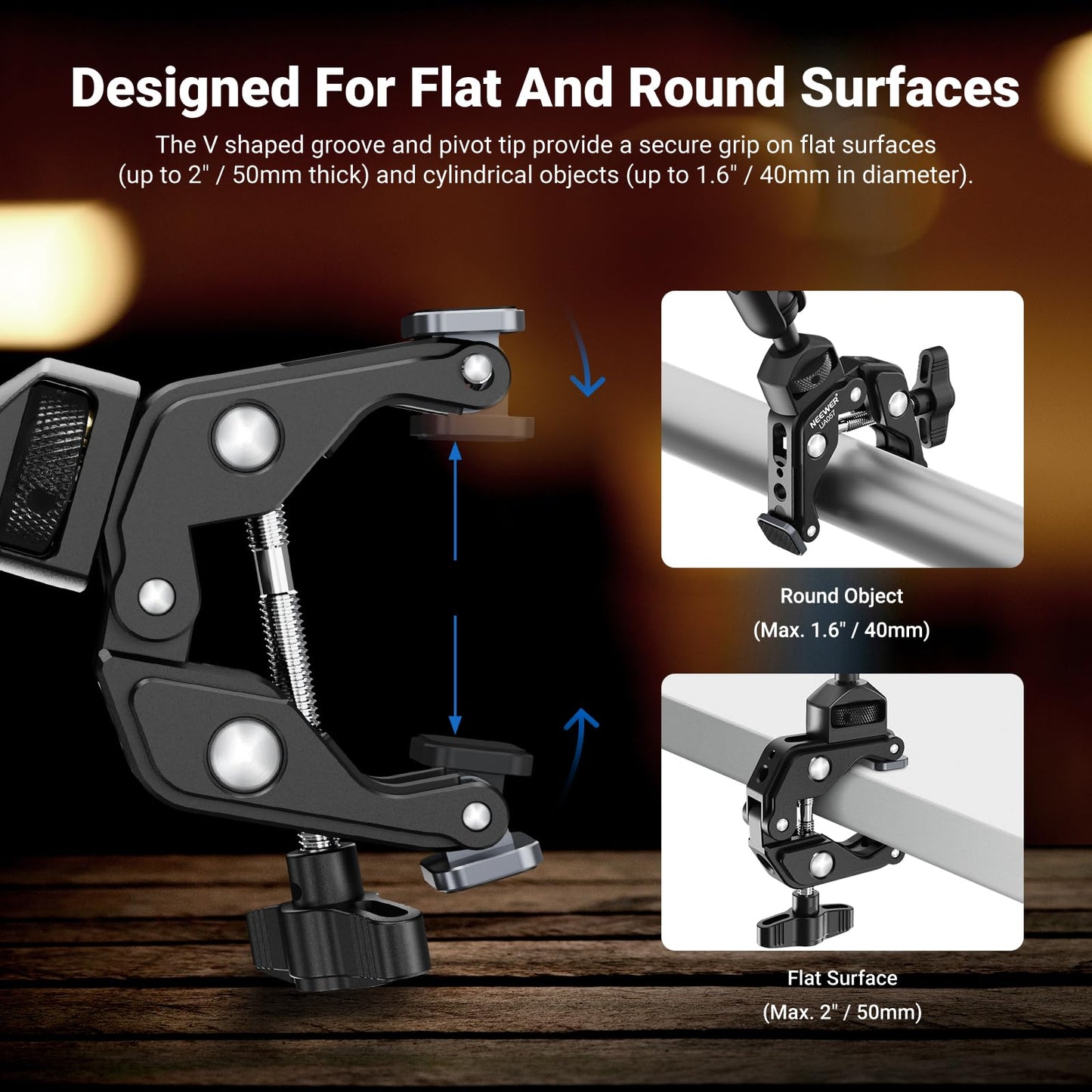NEEWER 22" Magic Arm w Desk C Clamp, Overhead Camera Mount with Articulating Mic Boom Arm 1/4" 3/8" Threads for ARRI, Desktop Stand Holder for Phone Microphone Webcam Action Camera Video Light, UA057