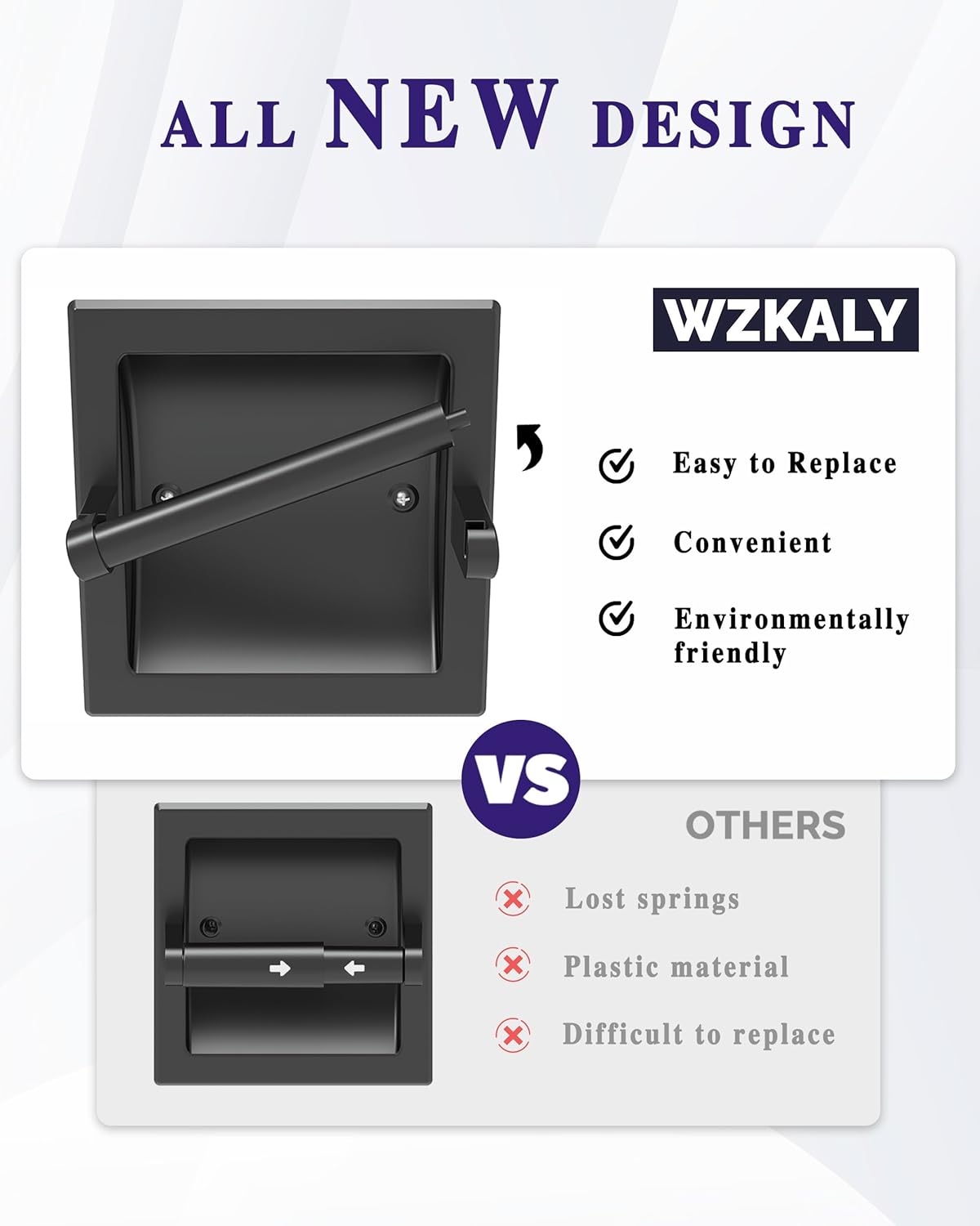 Skiennix Matte Black Toilet Paper Holder - Pivoting Wall-Mount Design for Large Rolls