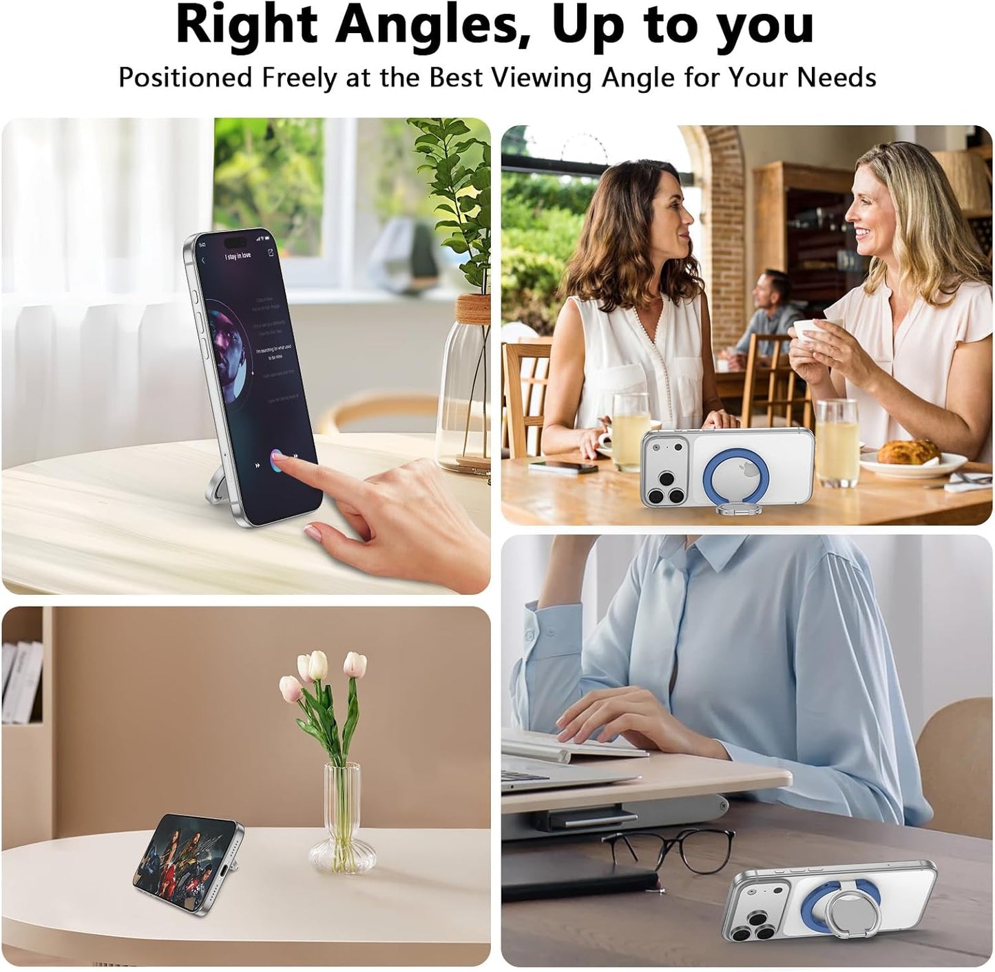 17 16 15 14 13 12 Magnetic Phone Ring Grip for Magsafe, Two-Sided Magnet Gym Finger Ring Kickstand Cell Phone Grip
