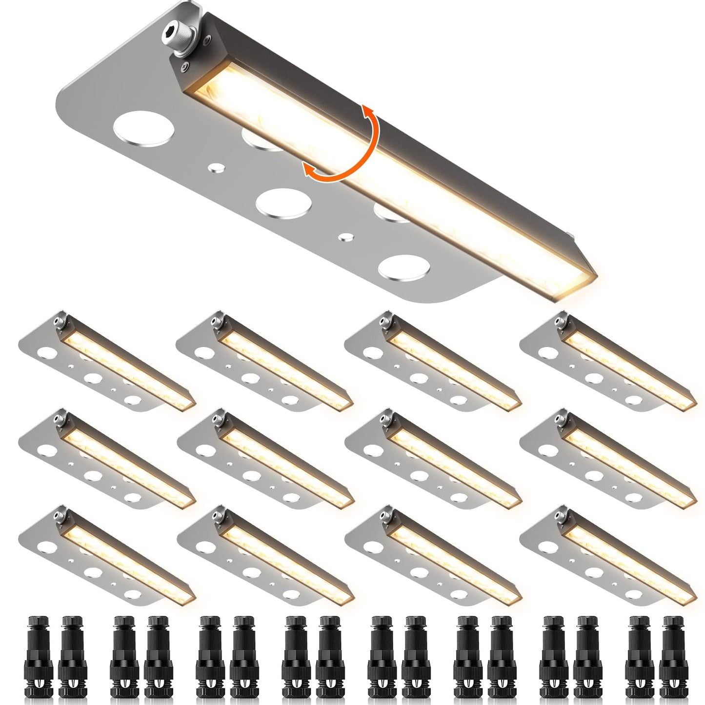 JESLED 12 Pack 7inch LED Retaining Wall Lights, 5W Landscape Lighting, LED Hardscape Lighting,12V Paver Lights Low Voltage Hardscape Lights, 5W Outdoor Step Lights, 2700K Warm White, Waterproof