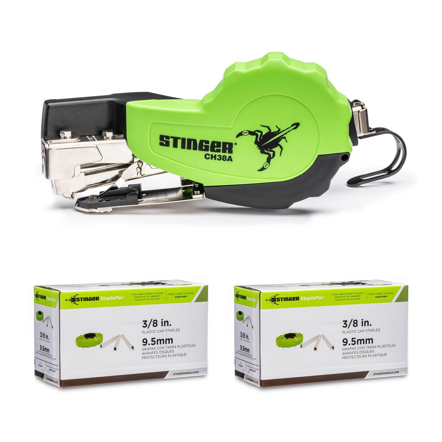 STINGER CH38A Autofeed Cap Staple Hammer Tacker with StaplePac Include. Use for Roofing Underlayment, Housewrap, and Insulation