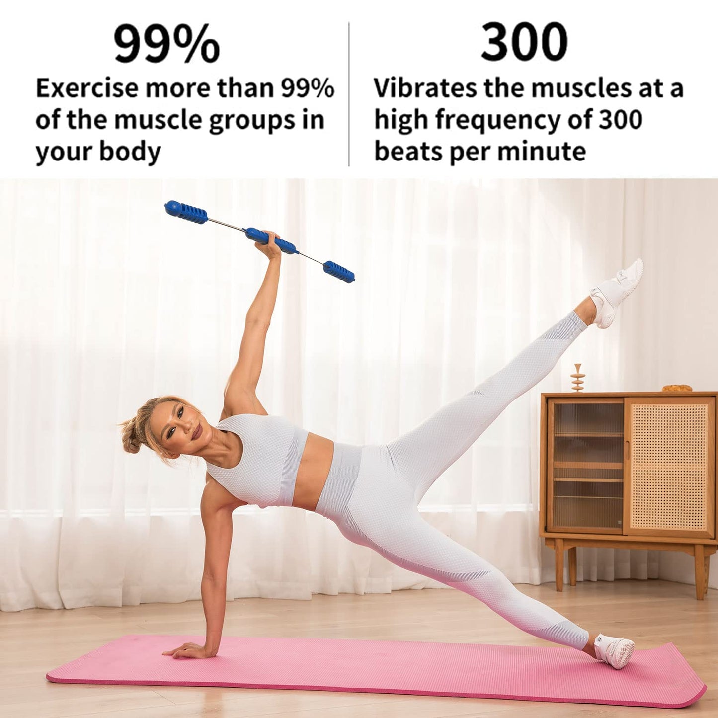 Upgrade Elastic Fitness Exercise Bar,Body Physical Therapy,Core Strength Training,Stability Workout,Joint Stability,Workout Stick For Yoga Pilates,Power Therapy Rehabilitation Equipment for Home Gym…