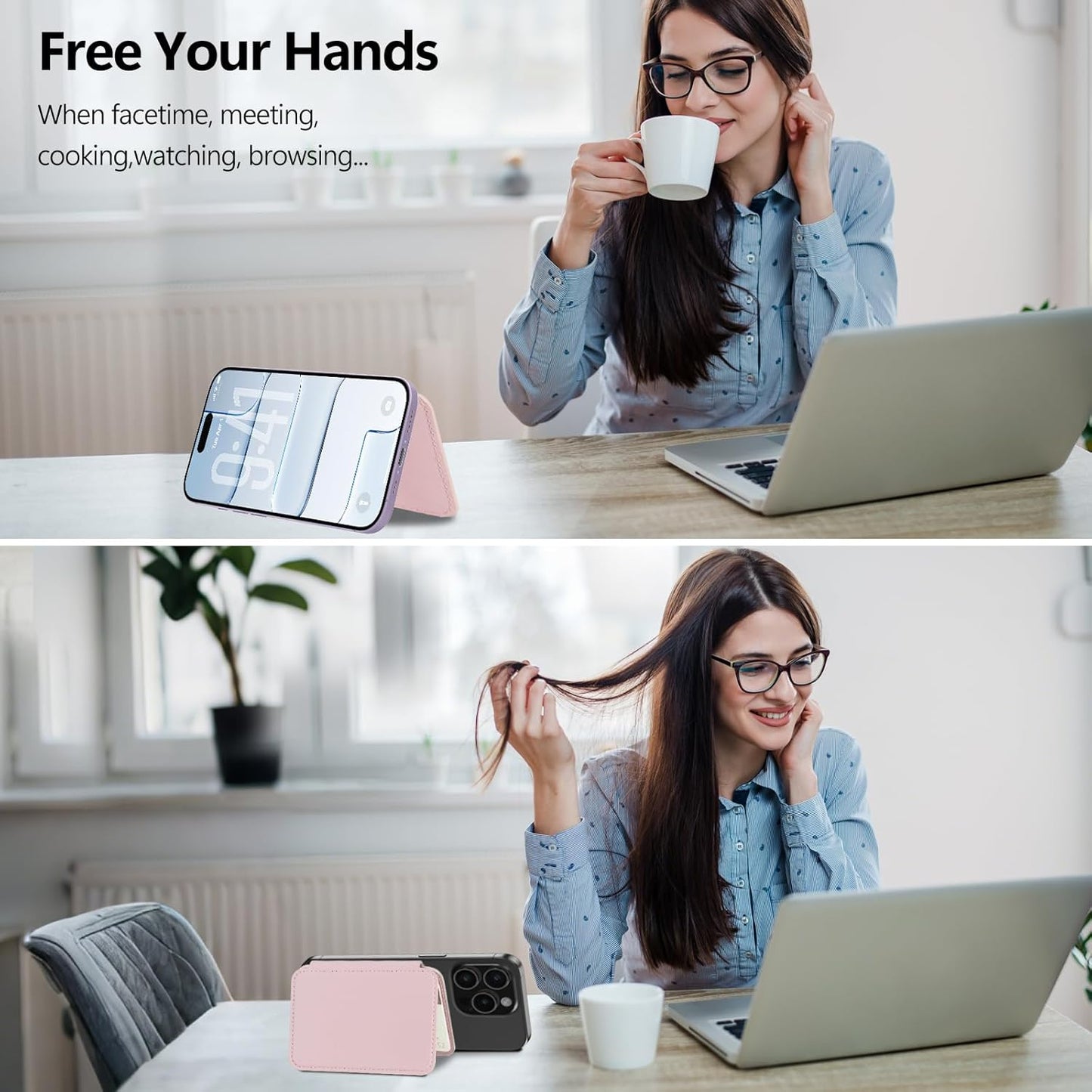 17/17 pro/16/15/14/13/12 4-Card TopMade for MagSafe Wallet, Strongest Magnetic Card Holder for iPhone Series, Holder