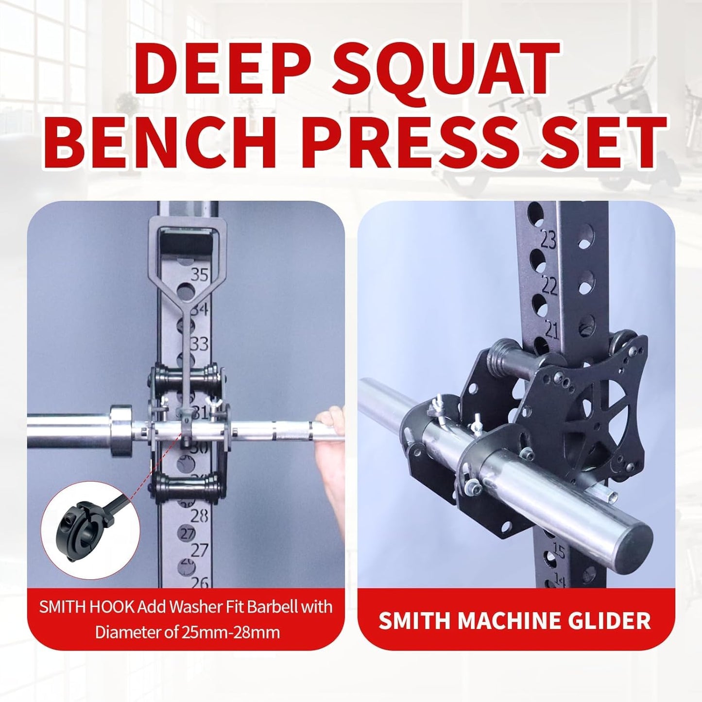 AHTAPFON Smith Machine Attachments for Cable Machine Attachments,Cable Pulley Attachments for Power Rack Attachments,Squat Rack Attachments for Cable Crossover Deep Squat LAT Pull Down