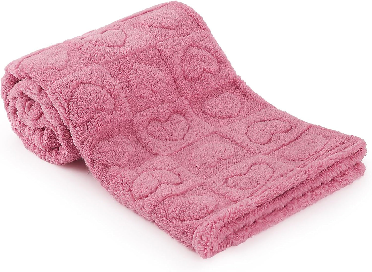 Skiennix Plush Soft Heart Checkered Baby Blanket - Warm, Lightweight Fleece for Infants | 30" x 39" Deep Pink