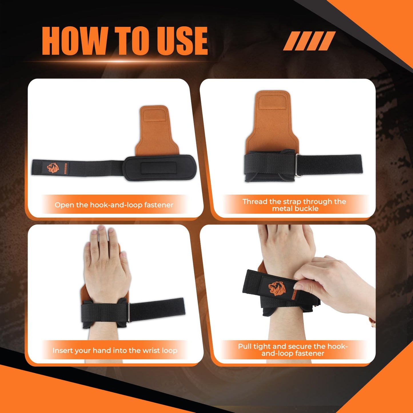 UUJOME Lifting Straps Gym Wrist Straps for Weightlifting, Non-Slip & Adjustable, Perfect for Wrist Weights & Powerlifting (Pair)