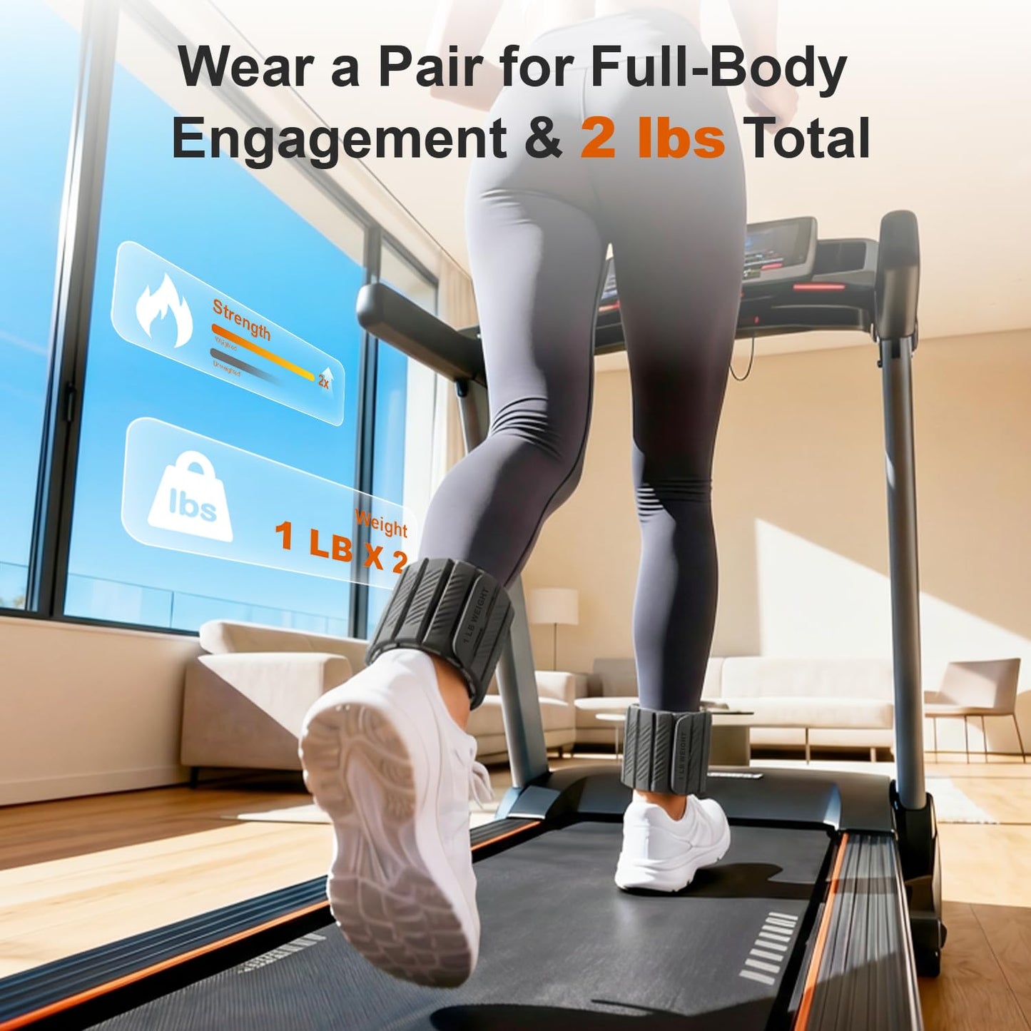 SE7EN Ankle Weights for Women & Men, Silicone Magnetic Wirst & Leg Weights for Pilates, Yoga, Pool, Gym, Set of 2 Weights (1 lb Each) | Black & Gray