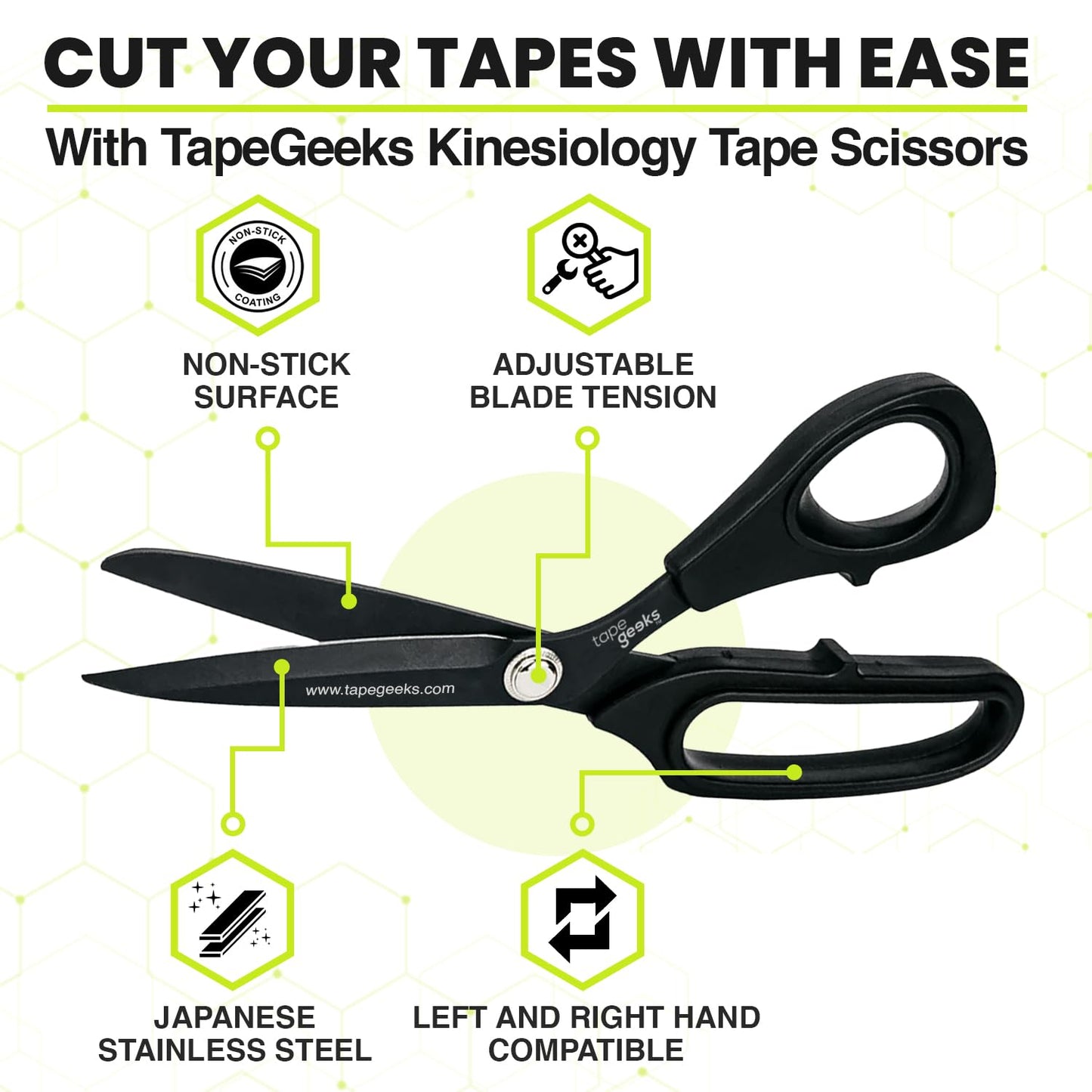 TapeGeeks Kinesiology Tape – Waterproof & Hypoallergenic Sports Tape for Sensitive Skin – Strong Adhesive, Latex-Free – Athletic Muscle Support for Knee, Shoulder, Back, Ankle