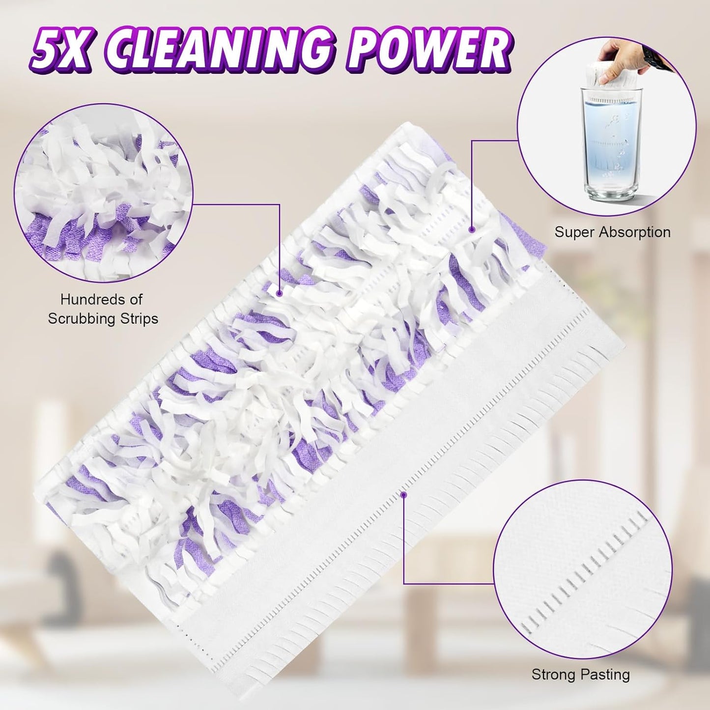 Power Mop™ Pad Refills - 25 Pack for Swiffer® | Multi-Surface Floor Cleaning, Unscented
