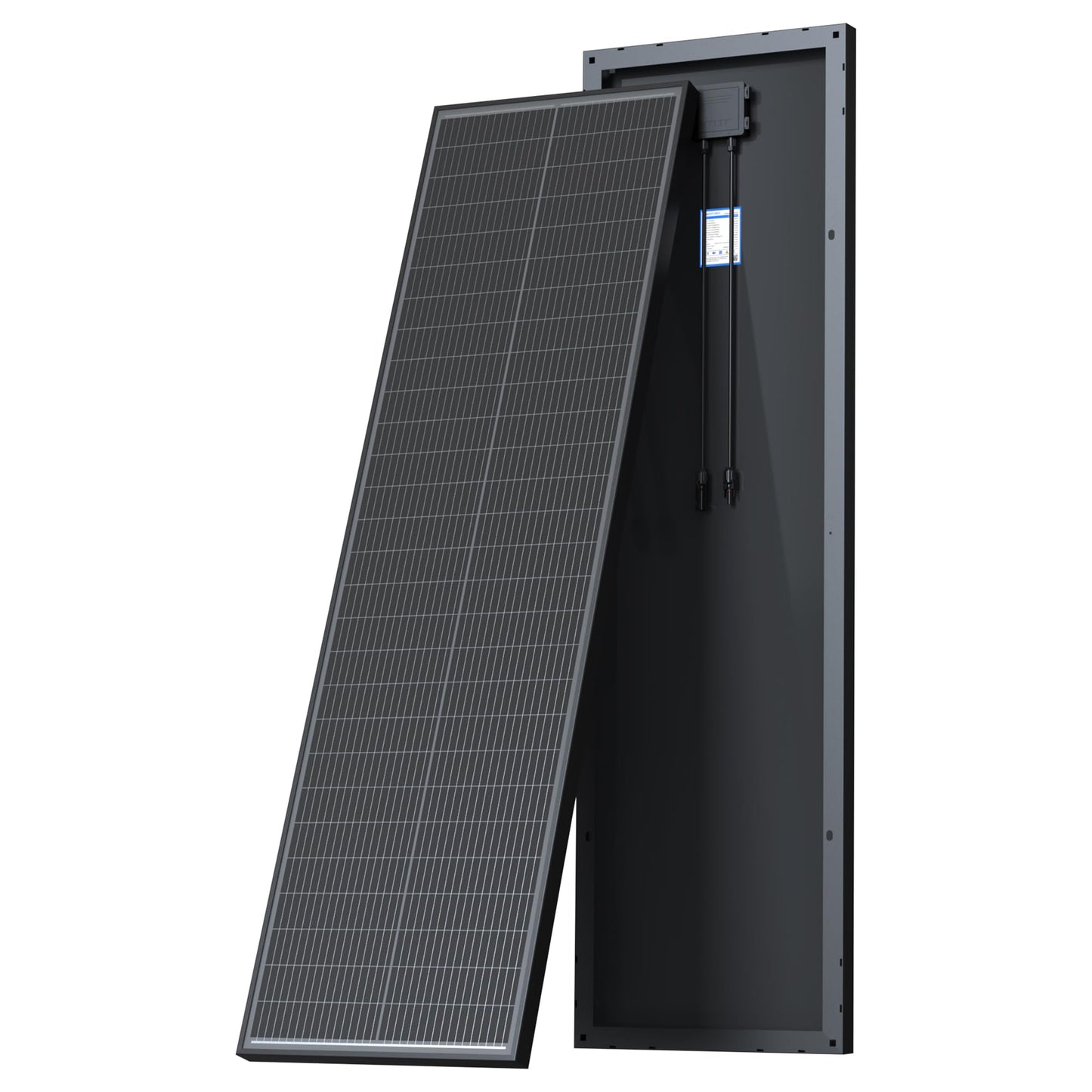 ACOPOWER 100W 12V Ultra Slim Solar Panel, 25.4% N-Type Monocrystalline Panel with Solar Connectors, Black Frame for RV Marine