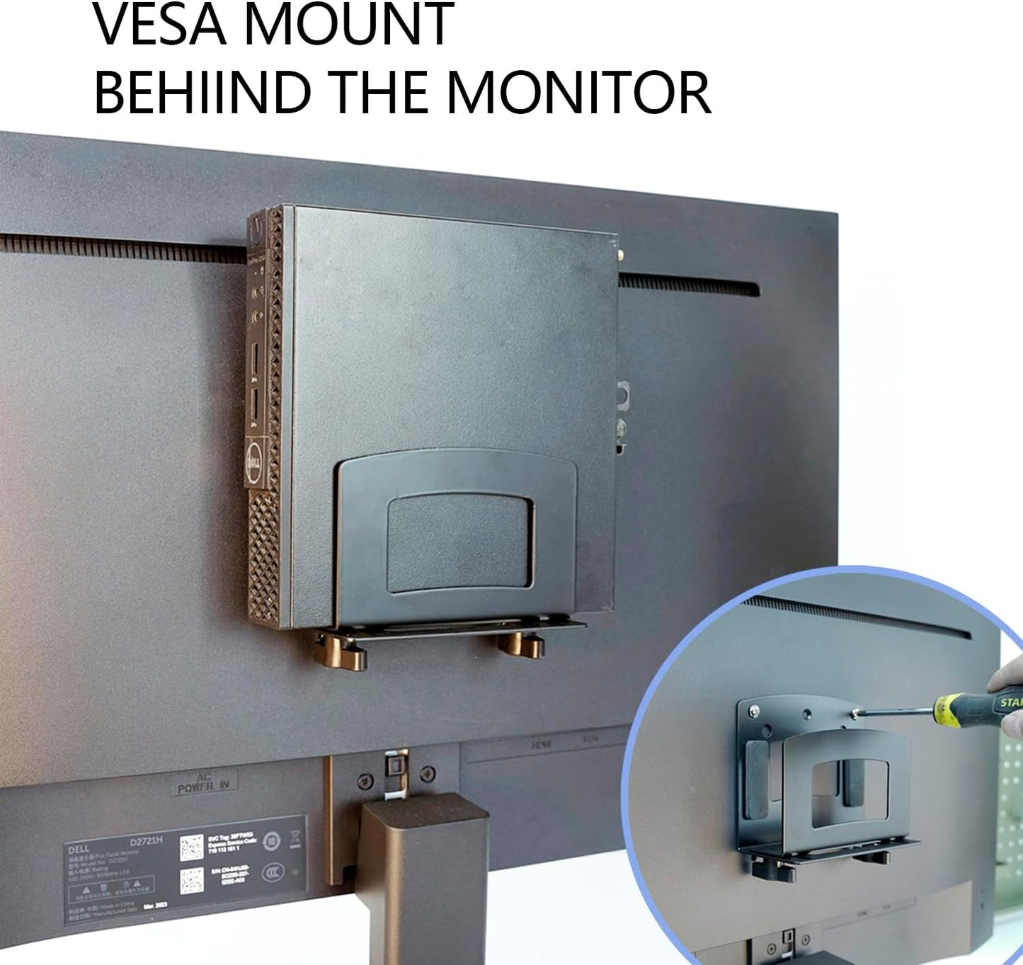 Monzlteck Adjustable Small Device Wall Mount Or VESA Mount Behind the Monitor |Design for Streaming Media Player