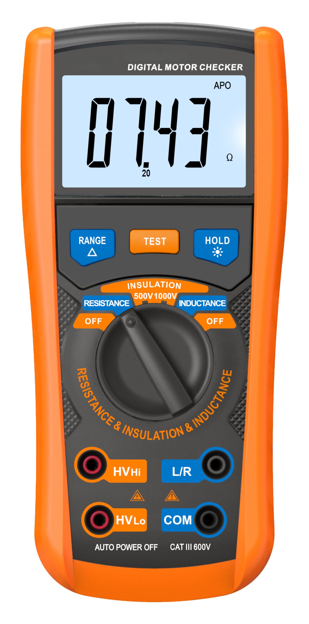 VC4060 Digital Motor Checker Insulation Tester, 3-in-1 Professional Inductance Milliohm Meter Megohmmeter for EV Auto Repair, Coil & Winding Resistance CAT III with Calibration Certificate