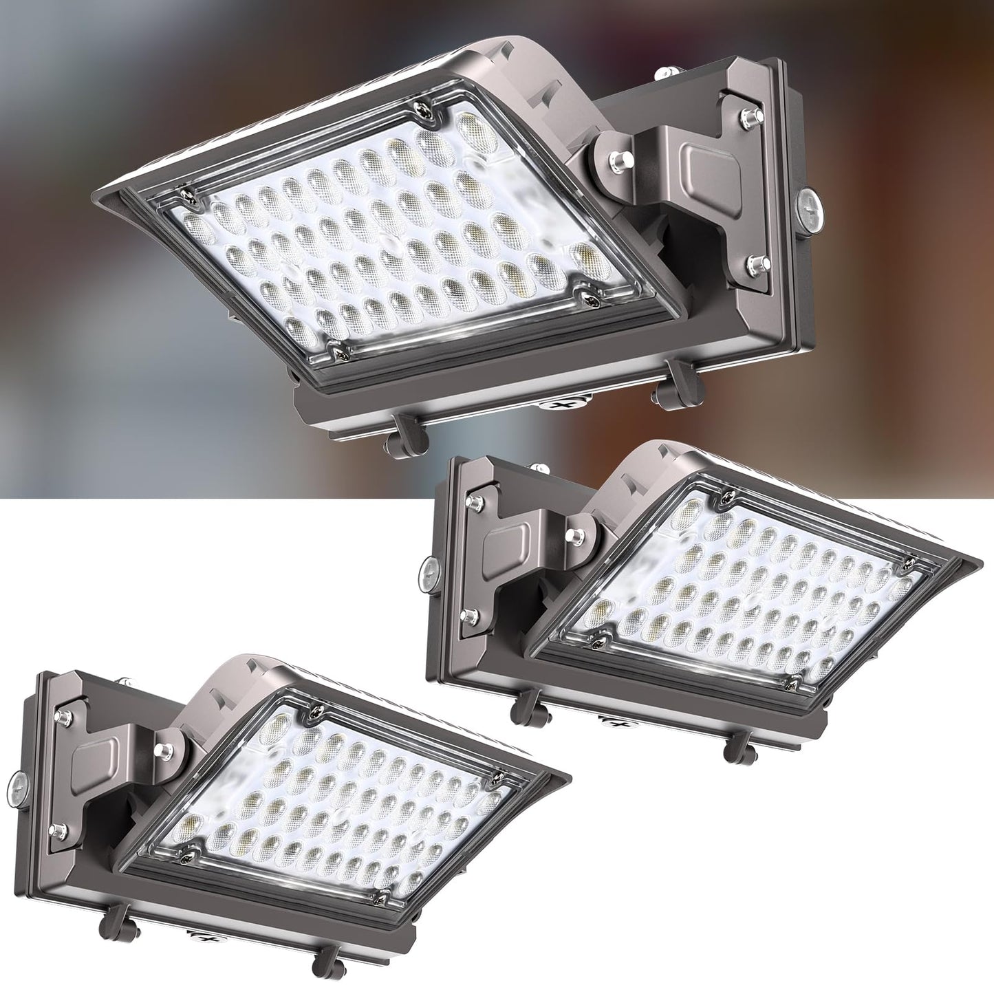 Lightdot 150W LED Wall Pack Lights,360° Adjustable Panel with Dusk to Dawn Photocell, 22500Lm 5000K IP65 Outdoor Security Lighting for Warehouse,Building,Yard,Factory,Garage, ETL(Height:10~20ft)