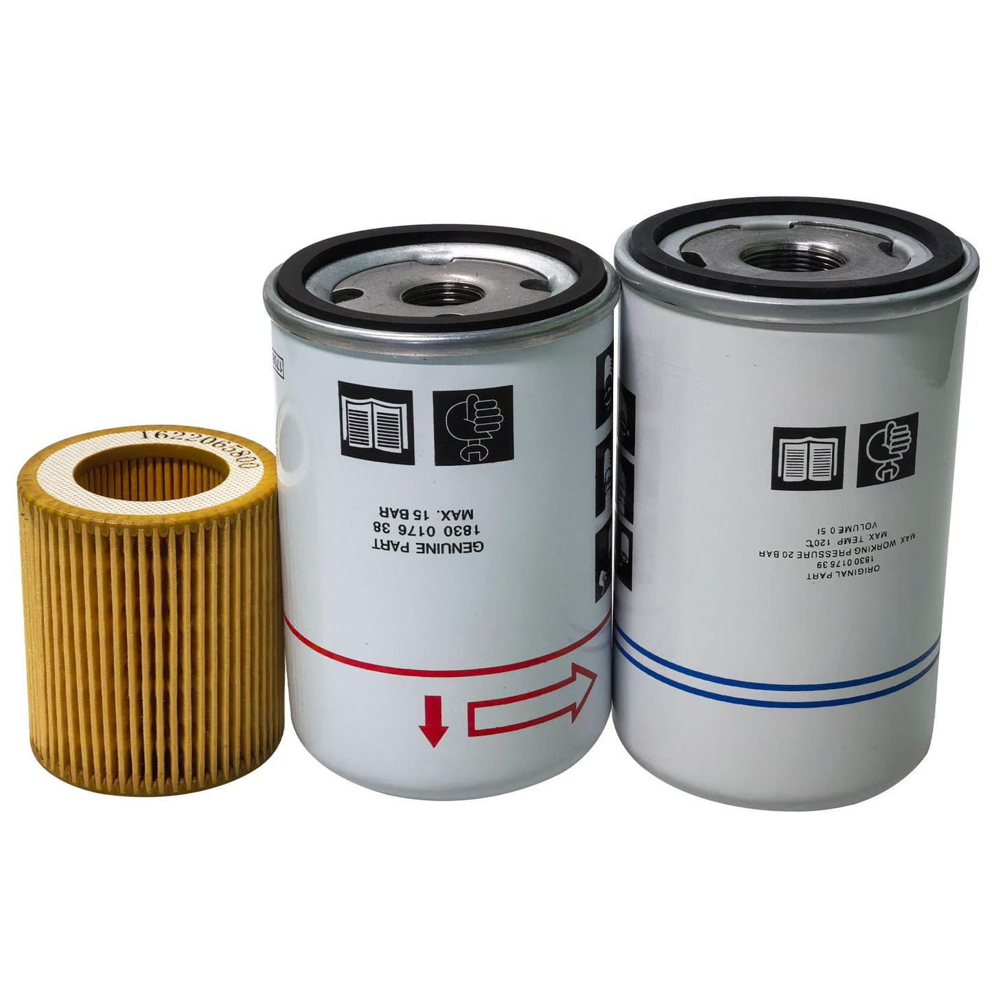 Filter Kit 1830017639 Oil Separator 1830017638 Oil Filter 1622065800 Air Filter, Compatible with Air Compressor Replacement