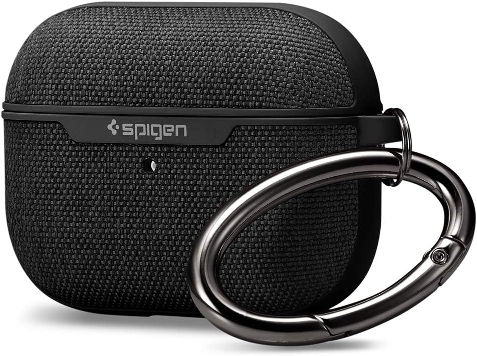 Spigen (2019) Urban Fit Designed for AirPods Pro Case Premium Fabric Cover with Carabiner - Black