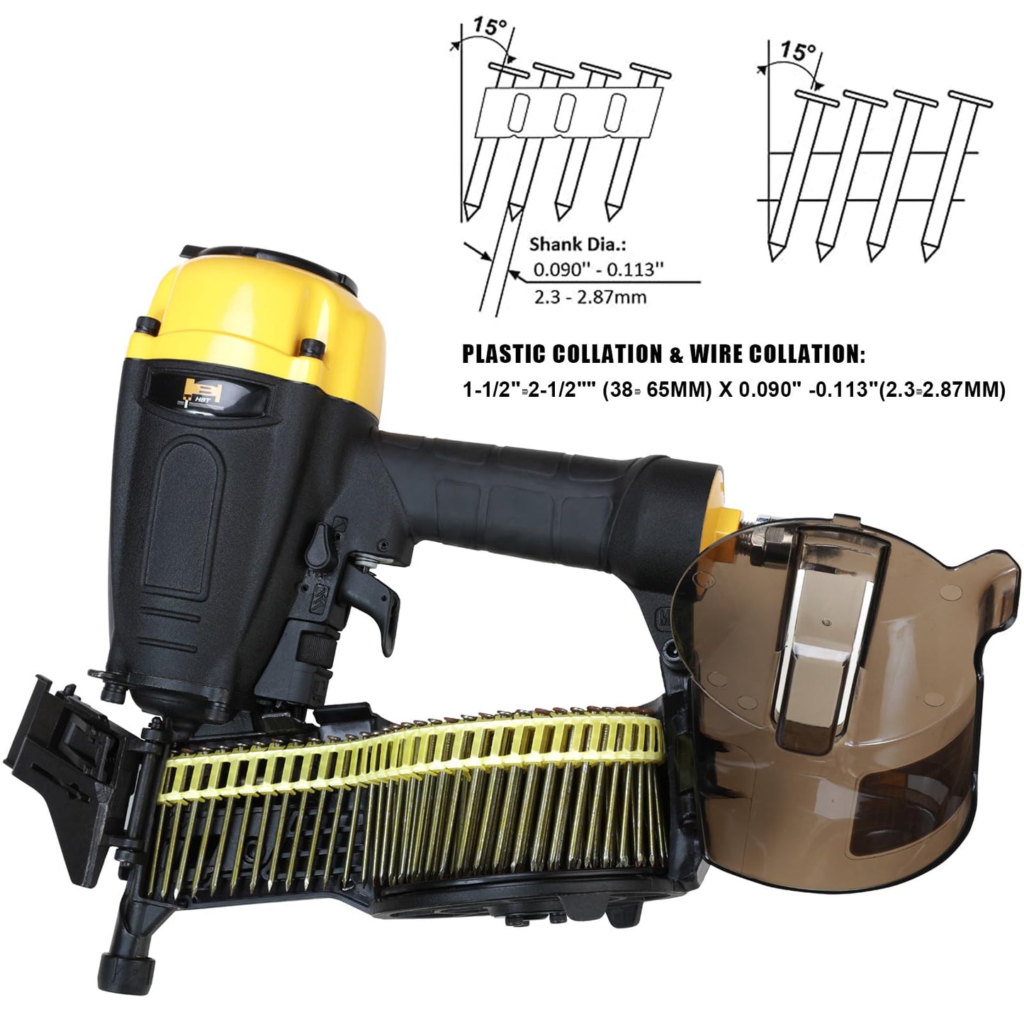 HBT HBCN65P 15 Degree 2-1/2-Inch Coil Siding Nailer with Magnesium Housing