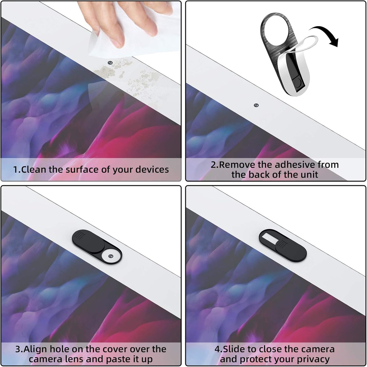 Toojcc 3/Y Camera,0.03in Webcam Cover,Ultra-Thin Camera cover Slide compatible