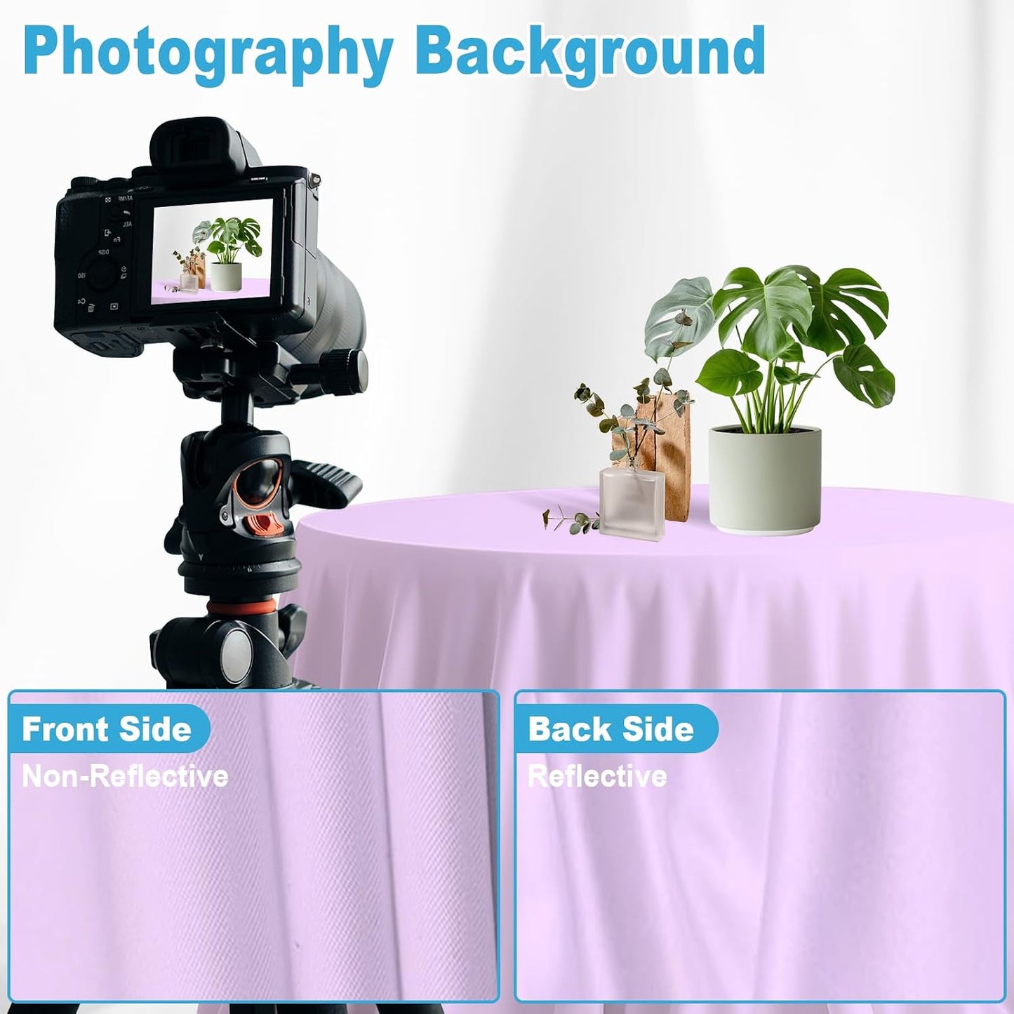 LYLYCTY 10X10 Light Purple Backdrop for Photoshoot Professional Photo Backdrop Background Curtain for Product