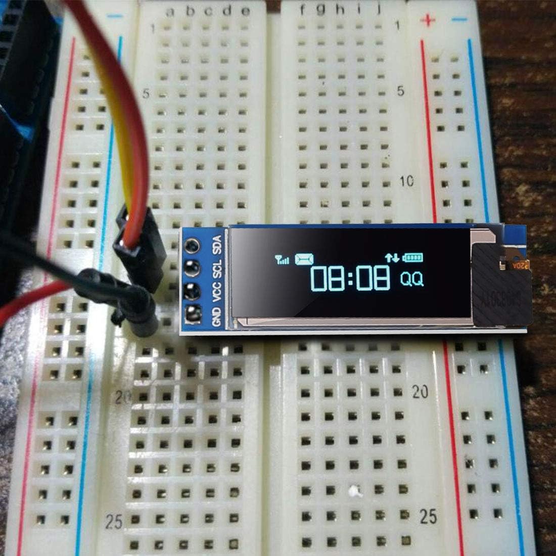 2pcs 0.91 I2C 0.91 inch I2C SSD1306 I2C 128x32 3.3V~5V Dorhea OLED Display Module IIC LED DC Display Module Blue LCD