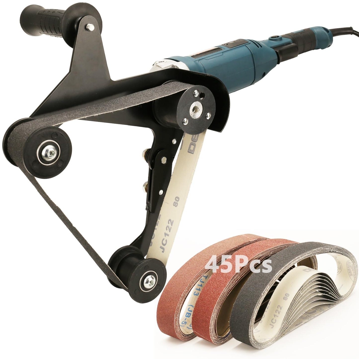 Pipe Belt Sander - 1480W Industrial Grade Pipe Tube Polishing Sandingwith 6 Variable Speeds,Suitable for Polishing Various Circular Pipe Materials,Woodworking and Metal Rust Removal(45Pcs Belts).