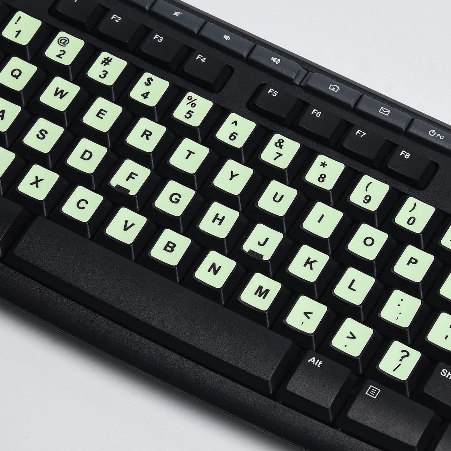 CaseBuy 2PCS Pack Universal English Keyboard Stickers Glow in The Dark, Keyboard Letters Stickers for Computer Laptop