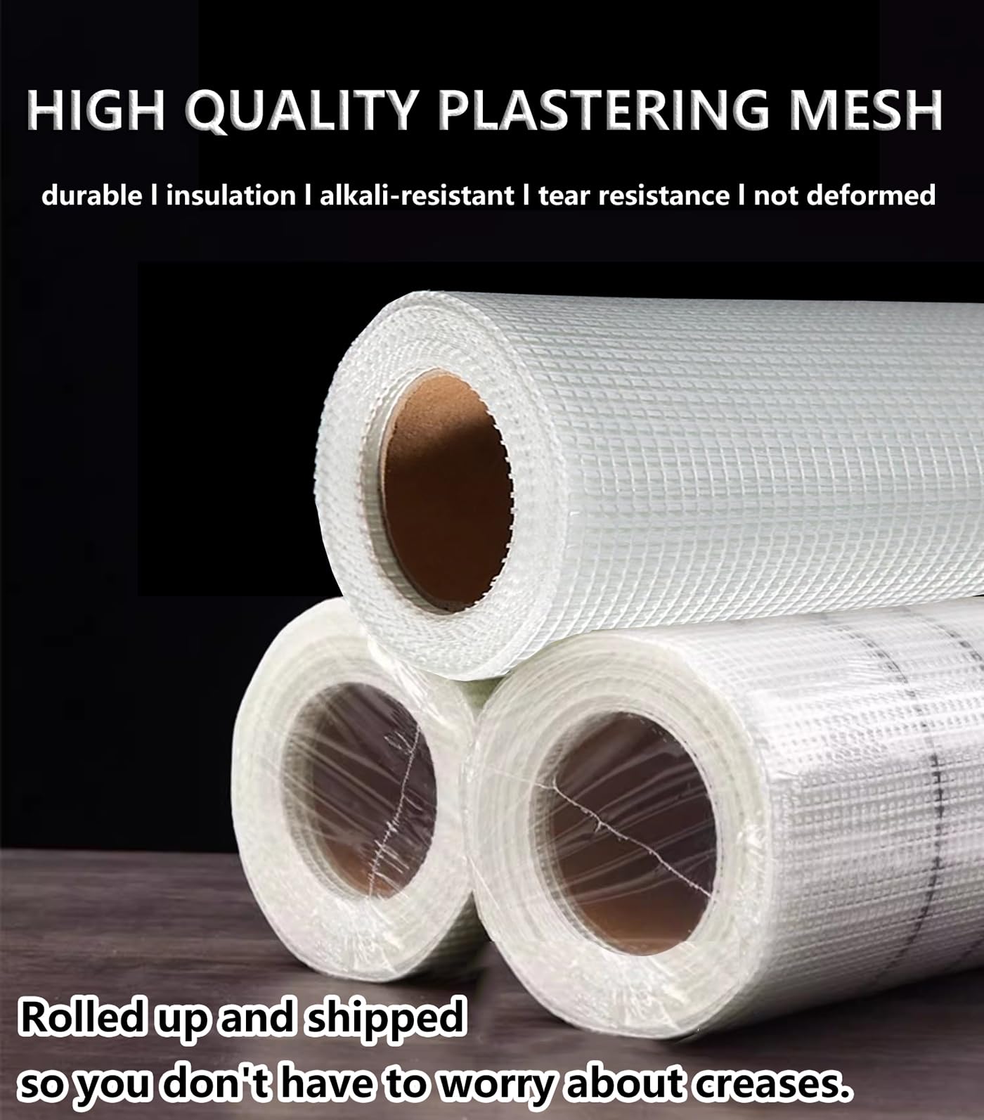SAJIED Large Size Fiberglass Mesh roll Plastering Mesh high Density Enhanced Strength Stability for Walls Plastering Ceilings Durable Fiberglass Mesh 160g/m (Size:1mx50m (3.2 x 164ft))