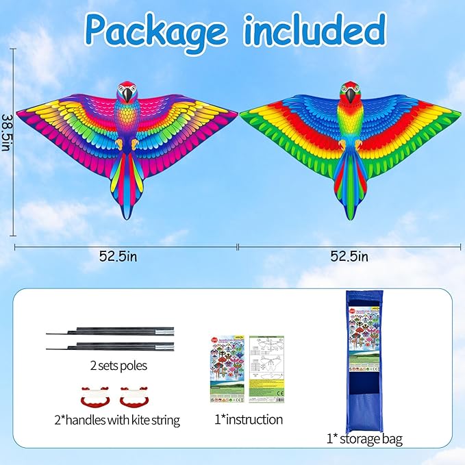 YongnKids Kite for Kids Age 4-8 8-12, Large Kites for Boys Adults Easy to Fly & Assemble, with 328ft String,Perfect for Beach Trip Park Family Activities Outdoor Games